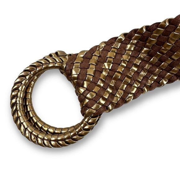 Brown and gold woven belt size M/L - Picture 1 of 4